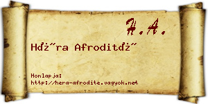 Héra Afrodité névjegykártya